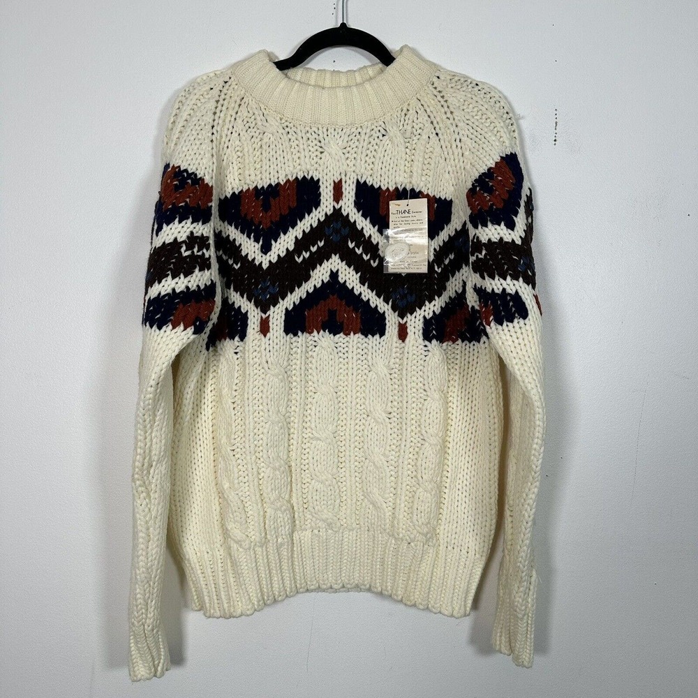 NWT Thane Acrylic Cable Knit Mock Neck Pattern Sweater Men’s Size XL